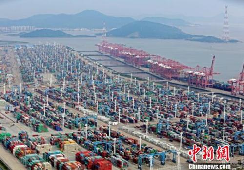 浙江寧波舟山港?！≌掠聺?攝