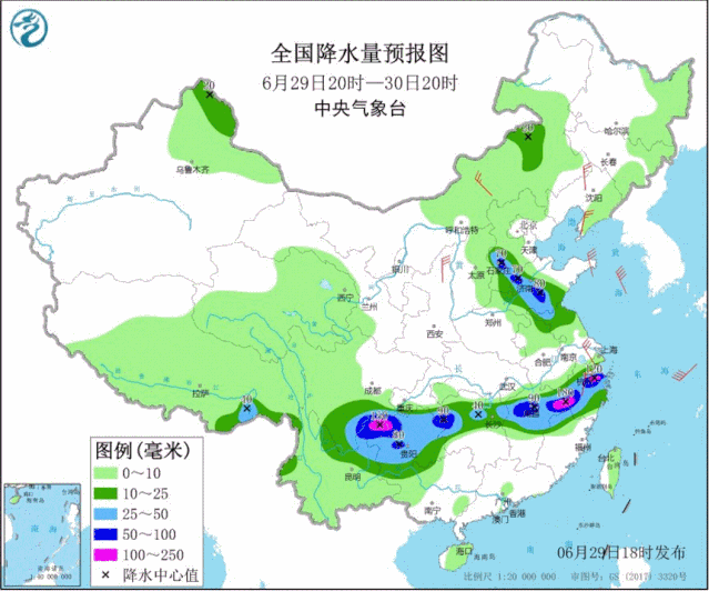 ▲圖為近30天全國降水實況圖。來源：中央氣象臺